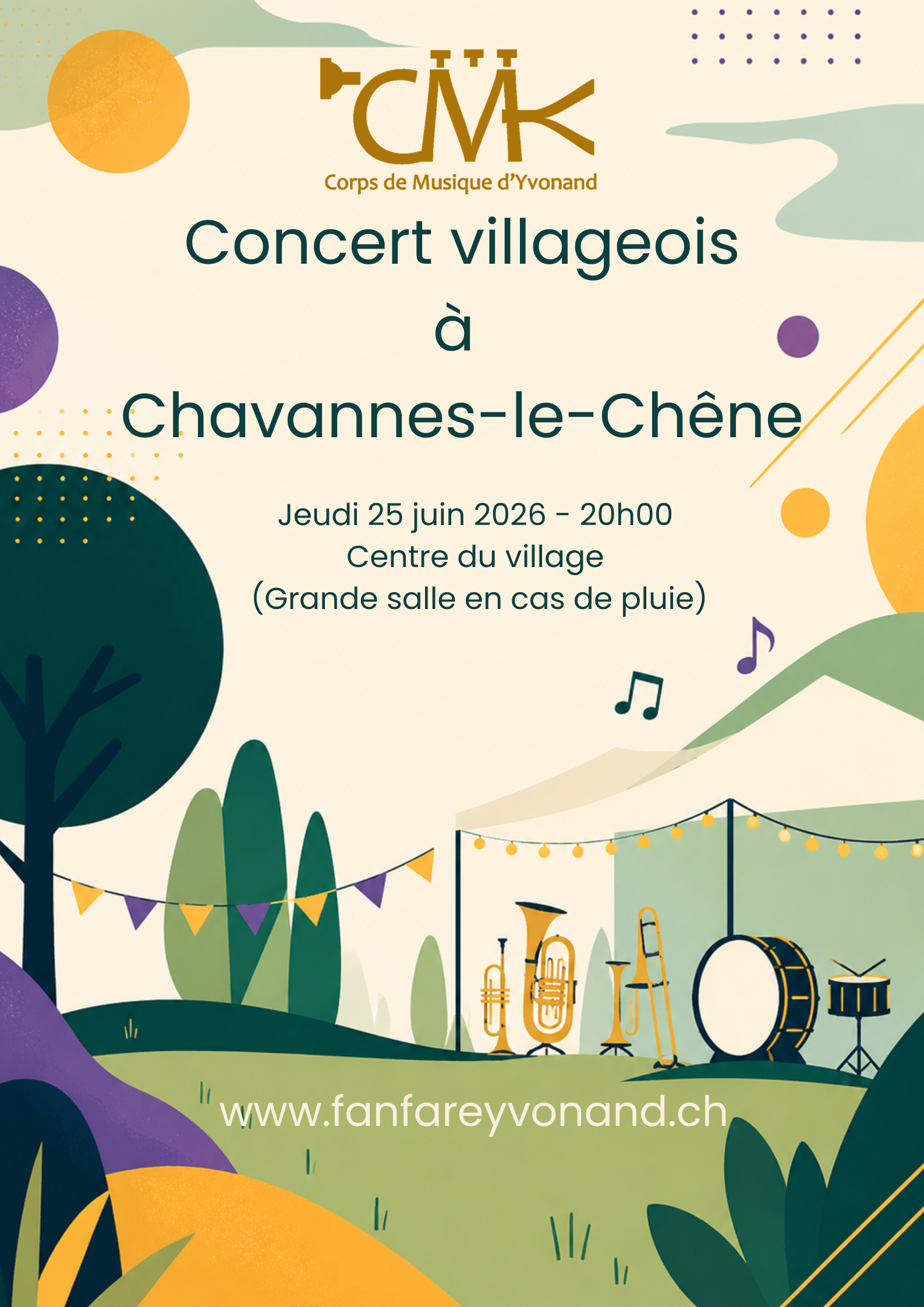Concert villageois à Chavannes-le-Chêne
